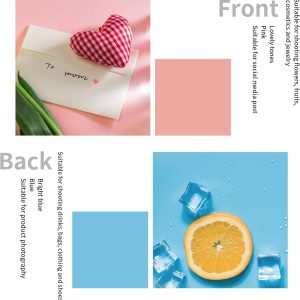 ARS® Photo Backdrop Boards Kit, 2 in 1 Food Photography Backdrop Board, Tabletop Flat Lay Product Photography Props Realistic Surface for Jewelry Cosmetics PinkBlue & WhiteGray 2 Pack 1.8x1.8ft - Image 8