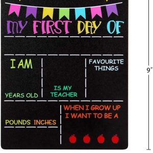 ARS® My First Day and Last Day of School Chalkboard Sign, 22.9 cmx30.5 cm First Day of School Chalkboard Photo Prop Double Sided Back to School Board for Kids, Girls & Boys - Image 3