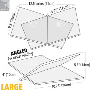 ARS® Acrylic Book Stand | Book Holder | Bible Stand | Cookbook Stand | Textbook Stand | Open Book Display Stand For Reading & Displaying Your Favorite Book (CLEAR) - Image 3