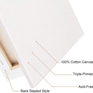 ARS® White Canvas, 10 PCS 15x15cm 100% Cotton Artist Blank Canvas Boards, Painting Canvases, Art Canvases for Acrylics, Oils and Other Painting Media for Kids, Students, and Professionals - Image 4