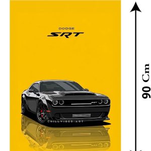 ARS® Dodge Challenger SRT Canvas Wall Art for Decoration Frame easy to hang, 90x60cm, 1Pcs - Image 3