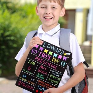 ARS® My First Day and Last Day of School Chalkboard Sign, 22.9 cmx30.5 cm First Day of School Chalkboard Photo Prop Double Sided Back to School Board for Kids, Girls & Boys - Image 6