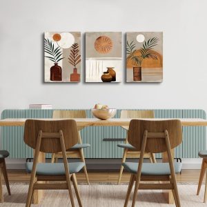 ARS® Boho Wall Art Prints Wall Decor for Bedroom Canvas Wall Art for Living Room Office Decorations Paintings Abstract Wall Pictures Artwork Modern Minimalist Home Decor 3 Piece Ready To Hang - Image 5