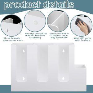 ARS® 4 Compartments Acrylic Coffee Cup and Lid Storage Organizer Holder Disposable Paper Cup Dispenser Organizer Plastic Lid Holder Accessories for Kitchen Bar Shop Party Supplies (White) - Image 6