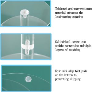 ARS® Acrylic Cupcake Stand, BetterJonny 4 Tier Transparent Round Dessert Tower Holder with Base Clear Cake Stand Display Tea Party Serving Platter for Wedding Party - Image 7