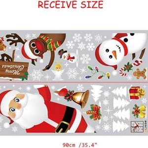 ARS® Christmas Window Cling Decals, Christmas Wall Decorations Winter Holiday Xmas Stickers, Celebration Ornament Snowflake Santa Snowman Door Mural for Showcase Winter Party Decorations Art Décor - Image 7