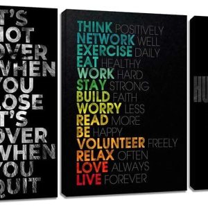 ARS® Motivational Office Wall Art Inspirational Canvas Wall Art Hustle Posters Wall Decor Entrepreneur Quote Wall Paintings Picture 3 Pieces Artwork for Bedroom Home Decor Wooden Framed (36" Wx16" H) - Image 1