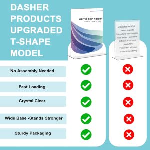 ARS® Acrylic Sign Holder A6, 2 Sided T-Type Display Stand, Clear Acrylic Tabletop Sign Holder for Menus, Prices & Promotions, 105 × 148 mm - Image 6