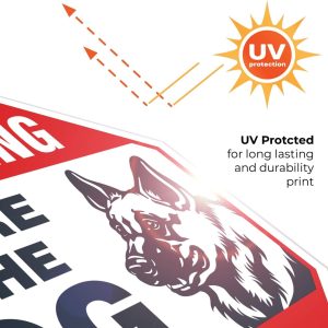 ARS® Beware of Dog Sign German Shepherd, Dog Warning Sign, 12x12 Octagon Rust Free Aluminum,Weather/Fade Resistant, Easy Mounting, Indoor/Outdoor Use - Image 6