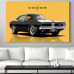 ARS® Dodge Challenger SRT Canvas Wall Art for Decoration Frame easy to hang, 90x60cm, 1Pcs - Image 1