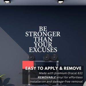 ARS® Be Stronger Than Your Excuses Wall Decal Inspirational Wall Decal Motivational Office Decor Quote Inspired Motivated Positive Wall Art Vinyl Gym Sticker School Classroom Decor - Image 4