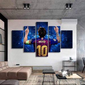ARS® 5 Canvas Painting Barcelona 10 Messi Posters Football Stars 5 Pieces Canvas Paintings Wall Art Sports Print Picture Kids Room Decor Painting on Canvas - Image 3