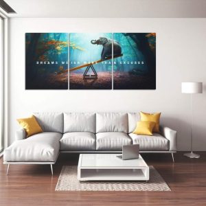 ARS® Motivational Posters Prints Entrepreneur Quote Canvas Wall Art Inspirational Wall Decor Elephant Picture Painting Motivation Artwork Decoration for Office Living Room Bedroom (48”Wx24”H) - Image 6
