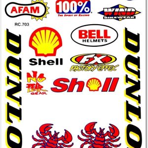 ARS® Motocross Motorcross Dirt Bike Dirtbike Motorcycles Moto Race ATV Accessories Sponsor Logos Helmet Parts Racing Pack 6 Vinyl Graphics Sticker Decal Kits Sheet D6724 Best4Buy - Image 3