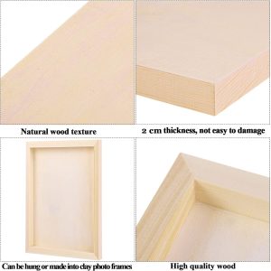 ARS® 8 Pack Wood Panels 12 x inch Wooden Canvas Board Unfinished Panel Boards for Painting, Arts, Pouring Use with Oils, Acrylics - Image 6