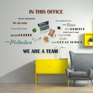 ARS® Office Inspirational Quotes Positive Sayings Peel Stick Wall Decals Stickers, Colorful Motivational Lettering Teamwork Decorations Company Art, Neutral We are A Team Coffee Home Decor Gift - Image 6
