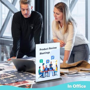 ARS® Acrylic Sign Holder A4 Poster Menu Holder Double Sided Display Stands for Restaurant, Hotel, Promotions, Photo, Documents & More (A4 5 Pack) - Image 4