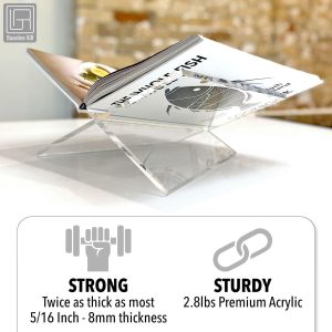 ARS® Acrylic Book Stand | Book Holder | Bible Stand | Cookbook Stand | Textbook Stand | Open Book Display Stand For Reading & Displaying Your Favorite Book (CLEAR) - Image 7