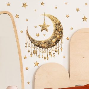 ARS® Ramadan Decorations for Home,Islamic Muslim Wall Stickers Decals,Eid Mubarak Ramadan Decor Lantern Moon Star Window Clings for Home Living Room Bedroom - Image 3