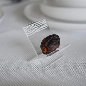 ARS® Ramadan Date Holder, Bismillah Islamic Calligraphy, Iftar Party, Ramadan Table Decoration, Eid Mubarak Gift (4 Pcs, Kufic Design, Transparent) - Image 5