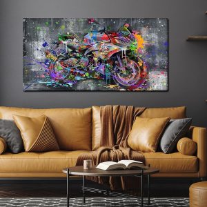ARS® Banksy Motorcycles Wall-Art - Graffiti Canvas Art Wall Decor - Large Wall Decor For Living Room Ready To Hang Size 59" x 29" - Image 7