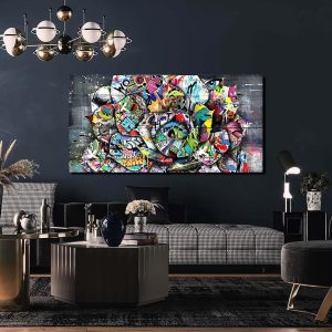 ARS® Flower Pictures Wall-Decor - Banksy Street Wall Art - Large Abstract Canvas Wall Art Ready To Hang Size 60" x 30" - Image 5