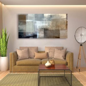 ARS® Canvas Prints Abstract Wall Art Print Paintings Grey and Brown Stretched Canvas Wooden Framed for living Room Bedroom and Office Home Decor Artwork XLarge 24x45inch - Image 7