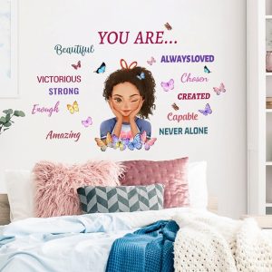 ARS® Wall Stickers Decor, Murals for Bedroom, Wall Stickers for Girls Room, Motivational Girl English Wall Sticker for Room, Living room, Wall(35.4 x 22.8 inch) - Image 6