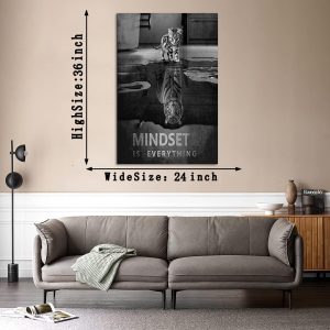 ARS® Abstract Posters Wall Tiger Mindset is Everything Motivational Wall -Canvas Print Frame Picture Painting for Office Hallway Home Decor Kids Room Gift-16"x20" - Image 4