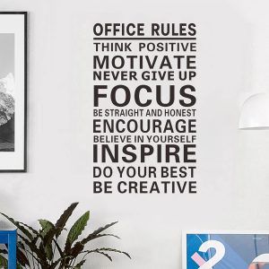 ARS® Office Rules Wall Decal Vinyl Wall Stickers Removable Wall Decor Art DIY Inspirational Quotes Sticker Mural for Offi - Image 4