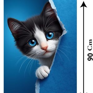 ARS® Cute Cat Canvas Wall Art for Decoration Frame easy to hang, 90x60cm, 1Pcs - Image 4