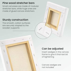 ARS® White Canvas, 10 PCS 15x15cm 100% Cotton Artist Blank Canvas Boards, Painting Canvases, Art Canvases for Acrylics, Oils and Other Painting Media for Kids, Students, and Professionals - Image 3