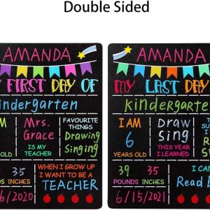 ARS® My First Day and Last Day of School Chalkboard Sign, 22.9 cmx30.5 cm First Day of School Chalkboard Photo Prop Double Sided Back to School Board for Kids, Girls & Boys - Image 7