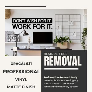 ARS® Don't Wish for it Work for it | Motivational Large Gym Wall Decal Quote for Home Gym Yoga Exercise Fitness Workout Fitness Motivational Wall Art Decor Vinyl Removable Sticker 37x10 In - Image 5