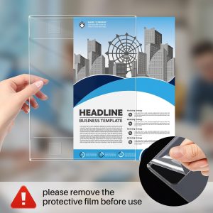 ARS® A4 Acrylic Frame Wall Sign Holder (Portrait, 2-Pack) - Frameless Self-Adhesive Wall Poster Display Frame for Office, Store, Restaurant - No Drilling Needed, Clear Document Holder - Image 5