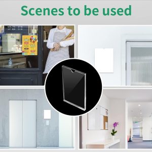 ARS® Acrylic Sign Holder 210 x 297mm Wall Mount, A4 Display Holder with Adhesive Tape Wall Mount Clear Photo Frames Paper Document Holder for Home, Office, Store, Restaurant (3 Pack) - Image 3