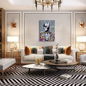 ARS® Banksy Graffiti Street Canvas Paintings Wall Batman Pop Prints Posters Modern Home Decorations Kids Room Decor Framed Ready To Hang 24"x36" - Image 3