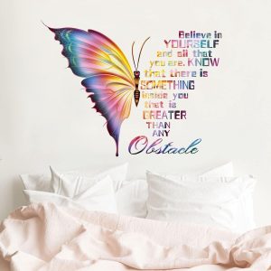 ARS® Butterfly Believe in Yourself All That You Are Inspirational Quote Wall Decals Stickers, Colorful Positive Saying Decoration Bedroom Living Room Art, Motivational Phrase Home Kitchen Decor Gift - Image 3