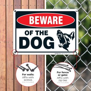 ARS® Beware of Dog (2 Pack) 10x14 Inches, Rust Free 0.40 Aluminum, Fade Resistant, Easy Mounting, Indoor/Outdoor Use - Image 3