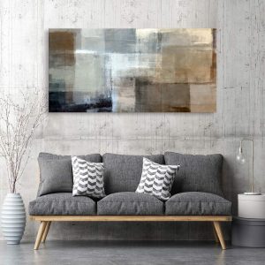 ARS® Canvas Prints Abstract Wall Art Print Paintings Grey and Brown Stretched Canvas Wooden Framed for living Room Bedroom and Office Home Decor Artwork XLarge 24x45inch - Image 6