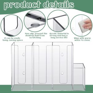 ARS® 4 Compartment Acrylic Coffee Cup Organizer Holder, Clear Plastic Cup and Lid Storage, Countertop, Modern Style, Transparent, 38 x 10.5 x 24 cm, Ideal for Kitchen, Restaurants, Lounges - Image 3