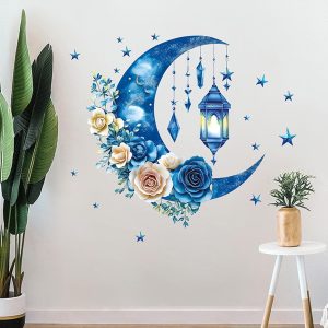 ARS® Ramadan Wallpapers, Ramadan Kareem Islamic Muslim Wall Decor Stickers, Moon Star Lantern Wall Decals for Living Room Bedroom Decoration (30cm*60cm) - Image 6