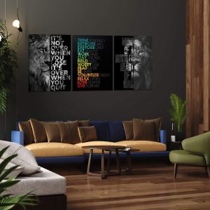 ARS® Motivational Office Wall Art Inspirational Canvas Wall Art Hustle Posters Wall Decor Entrepreneur Quote Wall Paintings Picture 3 Pieces Artwork for Bedroom Home Decor Wooden Framed (36" Wx16" H) - Image 5