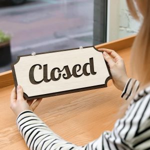 ARS® Rustic Wooden Open Closed Sign - Double-Sided Vintage Style for Business - Decorative 12 х 15.24 cm - Image 4