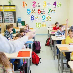 ARS® Number Wall Decals Children Number Stickers Alphabet ABC Wall Decals Peel and Stick Animal Number Wall Stickers Educational Classroom Stickers for Kids Nursery Bedroom Living Room Playroom Décor - Image 3