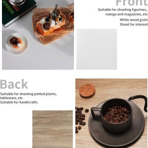 ARS® 2 Pcs 1.8 Ft/55cm Photo Backdrop Boards, 2 in 1 Marble & Wood Texture Realistic Surface Background for Flat Lay Food, Tabletop Product Photography - 4 Patterns - Image 4