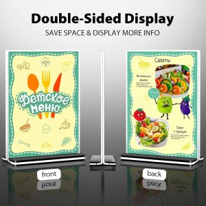 ARS® Acrylic Sign Holder A4 Poster Menu Holder Double Sided Display Stands for Restaurant, Hotel, Promotions, Photo, Documents & More (A4 5 Pack) - Image 9