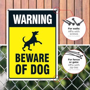 ARS® Beware of Dog Sign, Dog Warning Sign, 10x14 Rust Free Heavy 0.40 Aluminum, Long Lasting, Weather/Fade Resistant, Indoor/Outdoor Use, Easy Mounting - Image 7