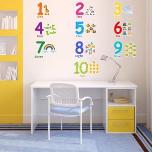 ARS® Number Wall Decals Children Number Stickers Alphabet ABC Wall Decals Peel and Stick Animal Number Wall Stickers Educational Classroom Stickers for Kids Nursery Bedroom Living Room Playroom Décor - Image 6