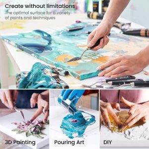 ARS® Blank Canvas 100 x 150 cm White - this premium-quality canvas 100% Cotton Artist Canvas Boards For Painting, Acrylic Pouring, Oil Paint Dry & Wet Art Media - Image 7